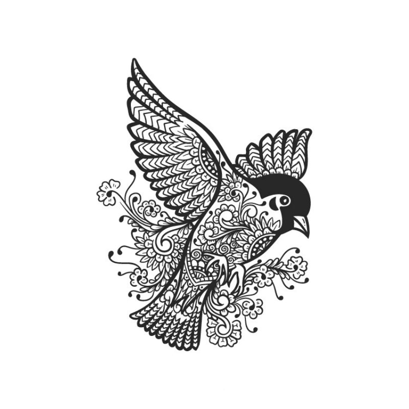 Ornate Floral Bird-InkOMG 