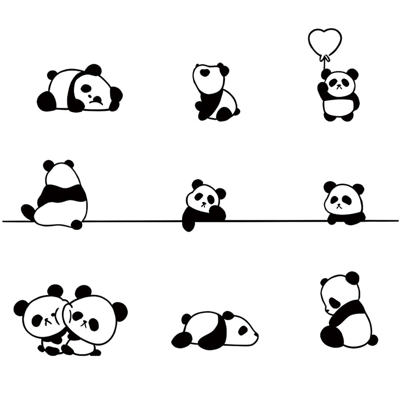 Panda Minis - 9 Poses tattoo design