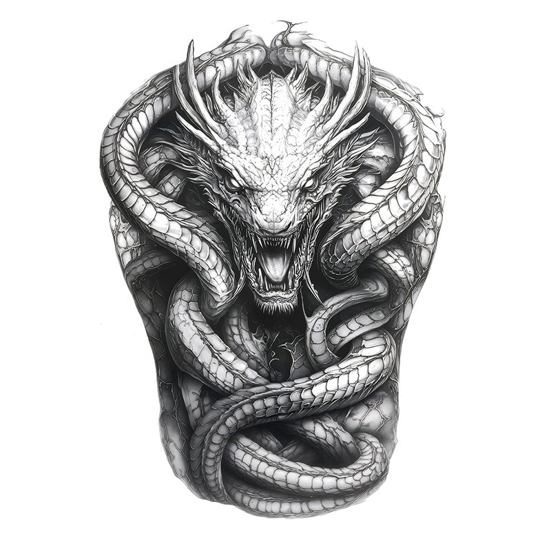 Roaring Dragon - Full Back tattoo design