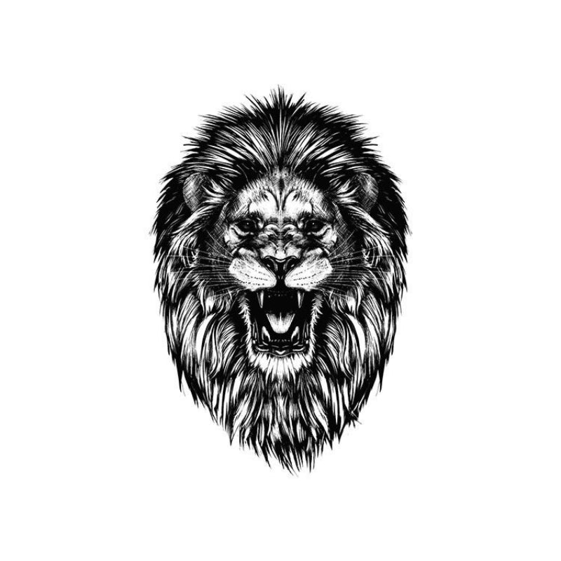Roaring Lion Head-InkOMG