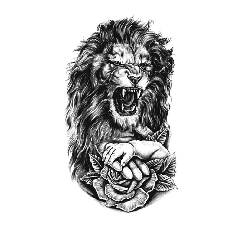 Roaring Lion & Rose-InkOMG