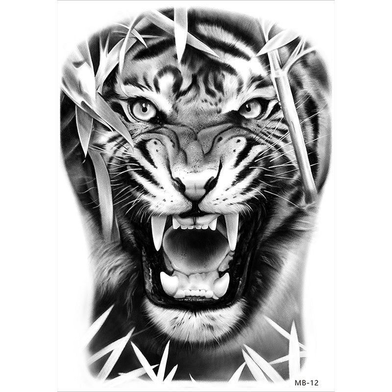 Roaring Tiger in Bamboo - Full Back-InkOMG