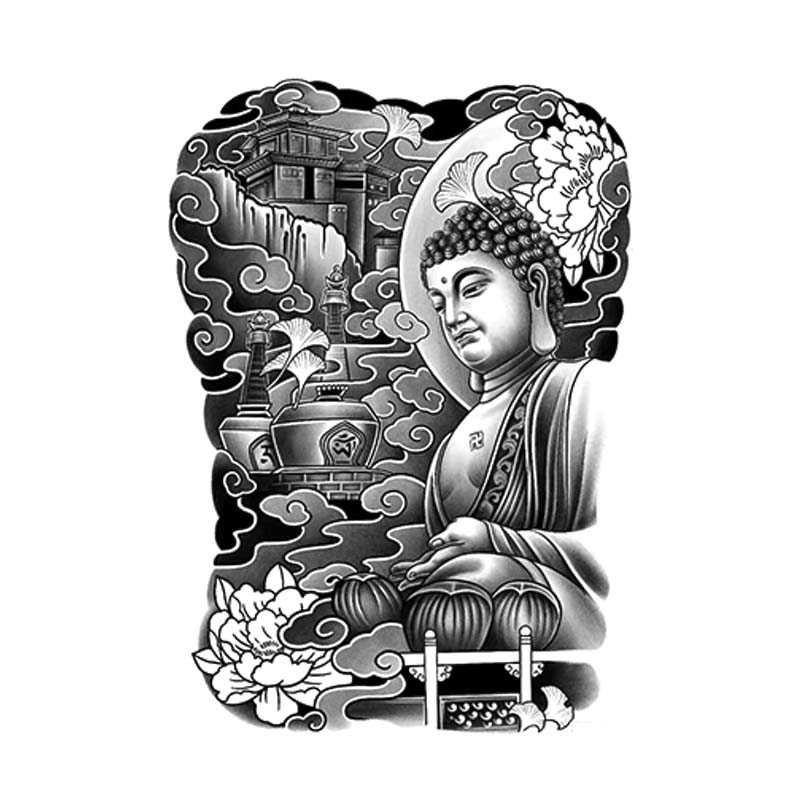 Seated Buddha - Full Back tattoo design
