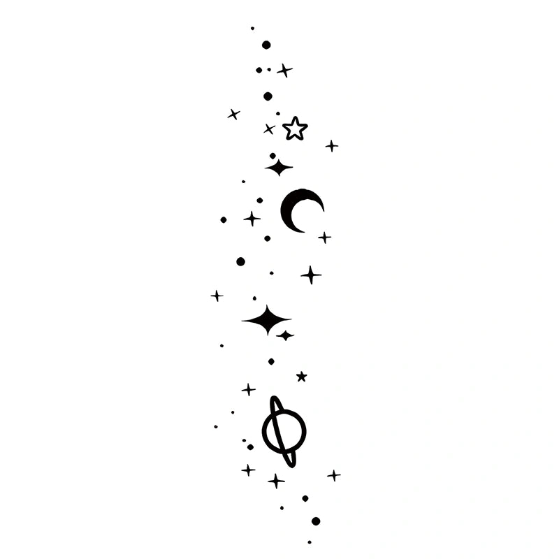 Starry Moon & Planet-InkOMG