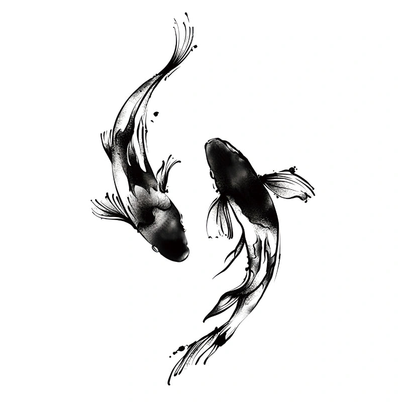 Sumi Koi Duo tattoo design