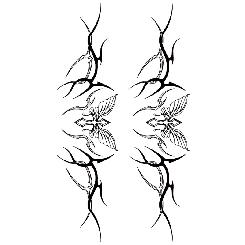 Symmetric Tribal Blossom Lines-InkOMG