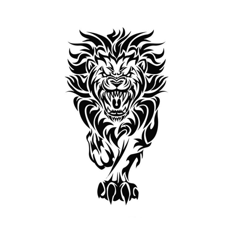 Tribal Lion Charge-InkOMG