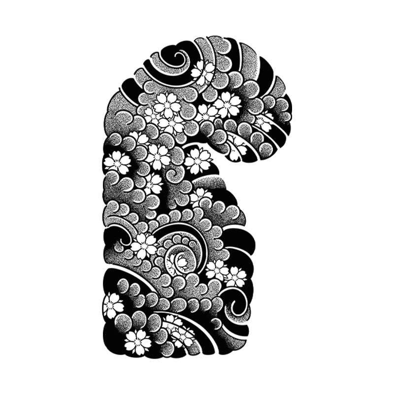 Ukiyo-e Waves & Sakura tattoo design