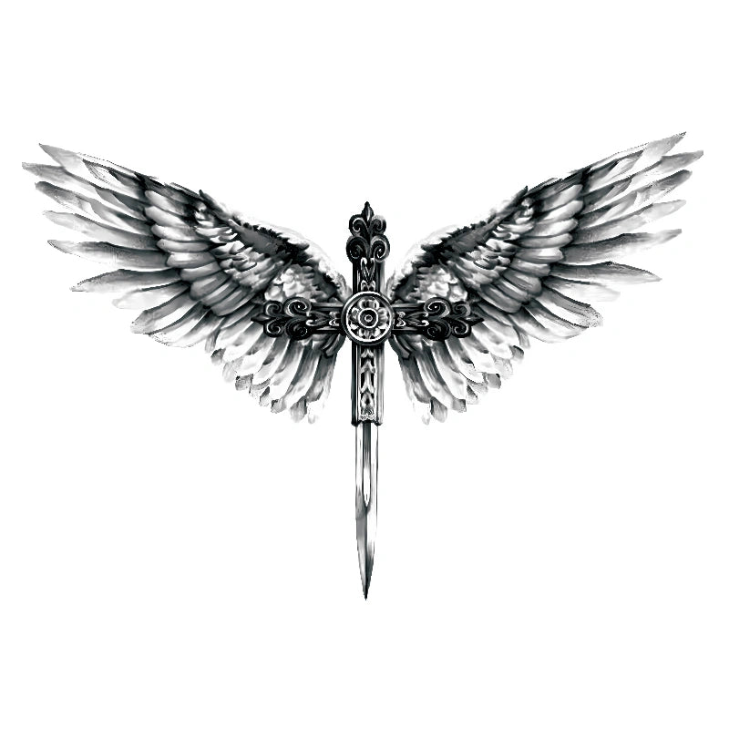 Winged Cross tattoo design