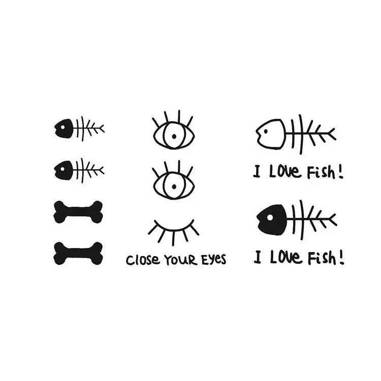 Fish Bone Bundle — Semi-Permanent Tattoo | InkOMG