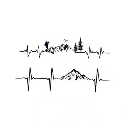 Mountain heartbeat line semi-permanent tattoo design from the Everyday Starter Stack (4-Pack)