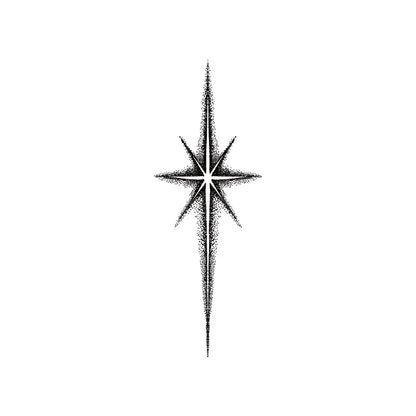 Minimal compass star semi-permanent tattoo design from the Ink Starter Set (4-Pack)