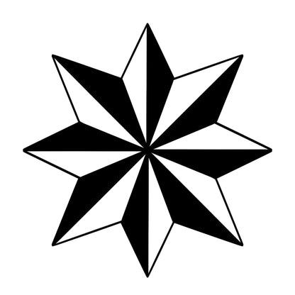 Bold geometric star semi-permanent tattoo design from the Ink Starter Set (4-Pack)